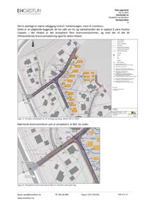 Situasjonsplan som viser tomt, vei, eksisterende og planlagt bygg, samt brannvannskummer.