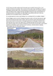 Fotografier av en vei (Fylkesvei 28) og omgivelsene, inkludert en mast og et kraftlinje, med tekstmeldinger som peker på spesifikke detaljer.