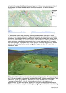 Et 3D-modellert bilde (rendering) som viser et terrengutsnitt med en mast, vegetasjon og bygninger for å illustrere siktlinjeforhold.