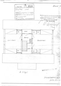 Etasjeplan for 2. etasje (2. høgde) av en bygning, med rombetegnelser som 'Soverom', 'Kott', 'Gang' og 'Sk.' (sannsynligvis skap).