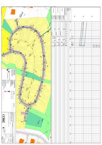 Situasjonsplan som viser tomtens form, vegsystem, beplantning og topografi.