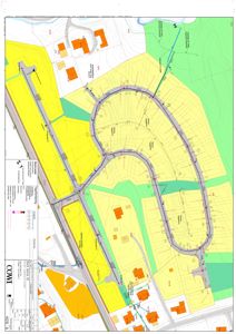 Situasjonsplan som viser tomtens beliggenhet, vegnett, bebyggelse og terrengforhold.