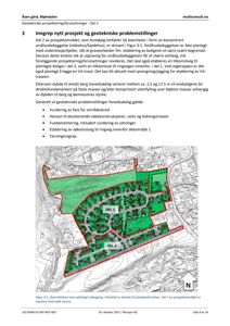 Oversiktskart over planlagt utbygging (Del 1 og Del 2) med markerte områder for boliger, VA-trase og terrenginngrep.