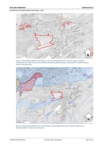 Geotekniske kart over prosjektområdet som viser skred- og marin leireområder.