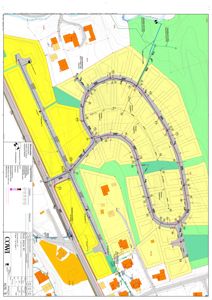 Situasjonsplan som viser tomtens beliggenhet, veioppdeling, bebyggelse og terrengforhold.