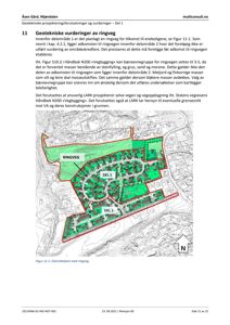 Oversiktskart (situasjonsplan) som viser planlagt ringveg og delområder (DEL 1, DEL 2) i forhold til terrenget.