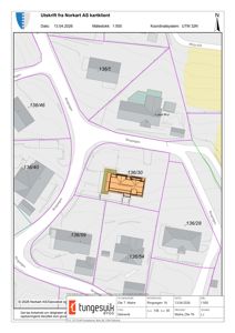 Situasjonsplan som viser tomtene, bygninger og veier i området med Ringvegen.