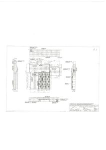 Etasjeplan (E.1) som viser romfordeling, vegger, dører og tekniske installasjoner for et bygg.