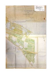 En reguleringsplan for Solbergelva som viser tomteoppdeling, veier og bygningsplassering.