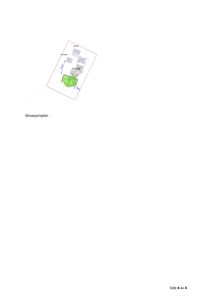 Situasjonsplan som viser bygningens plassering på tomten i forhold til naboeiendommer og eiendomsgrenser.