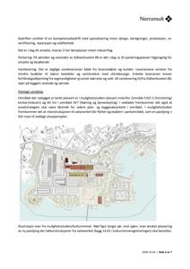 Situasjonsplan som viser plassering av en planlagt paviljong (rødt) i forhold til eksisterende bygninger og infrastruktur på Stålverksveien 89.