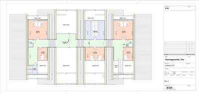 Etasjeplan (Plan 3) for et visningssenter, som viser romfordeling, arealer og funksjoner.