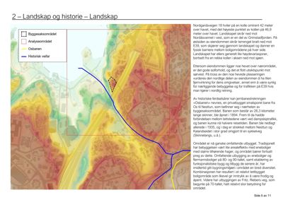 Et kart over et byggeområde som viser terrengform, historiske veier og baner.