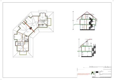Etasjeplan (Planer 2 Etasje) med tilhørende snittegninger (Snitt A-A og Snitt B-B) for en bygning.