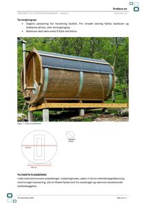 Fotografi av en rund badstue (Figur 1) med tekst om terrengingrep og plassering.