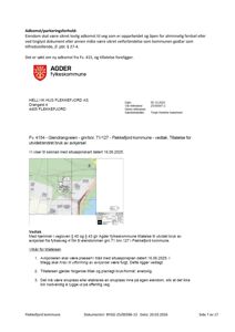 En situasjonskart som viser eiendomsgrunn, vegnett og bygningsplasseringer i Flekkefjord kommune.