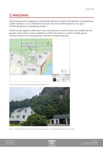 Fotografi av eksisterende bolig og bergskråning ved Glendrangeveien 21.