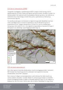 Et helningskart (topografisk kart) over et område med en kartleggingsområde markert med en lilla polygon. Kartet viser terrengform og skråning.