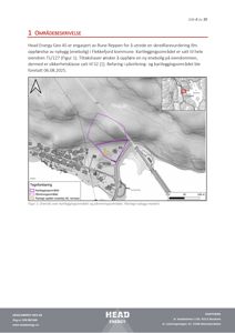 Kart som viser eiendom, kartleggingsområde og påvirkningsområde i Flekkefjord kommune.