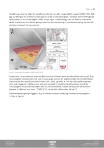 Faresonekart som viser et område med fargekodet risiko for steinsprang, inkludert en liten oversiktskart i øvre høyre hjørne.