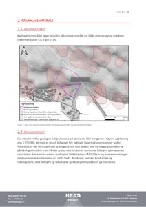 Kart over et kartleggingsområde som viser aksomhetsområder for steinsprang og snøskred, samt geologiske forhold.