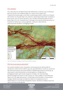 Et kart som viser helningsgrader i et kartleggings- og påvirkningsområde for jordskred, med overlagte polygoner og en tegnforklaring.