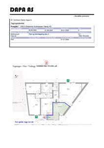 Etasjeplan (Plan 02) med romfordeling, dimensjoner og utstyr for prosjektet 120515.