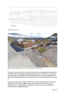 Fotografi av en ferdig utført støttemur med markeringer og tekstdokumentasjon.