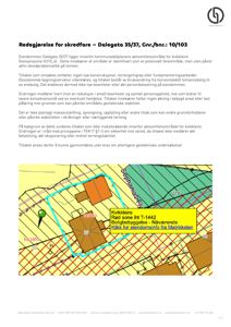 Situasjonsplan som viser eiendommen Dalegata 35/37 (nr. 10/103) i forhold til kvikkleire-området, med markerte soner og grenser.