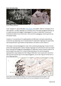 Bildet viser to historiske fotografier av Villa Vangen (venstre: fra 1940, høyre: fra 1960) samt en karttegning nederst som illustrerer bygningens plassering i forhold til havna.