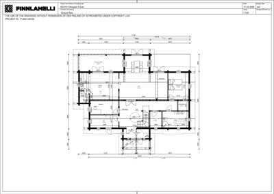 Etasjeplan (Ground floor) som viser romfordeling, veggposisjon og mål for en bolig.