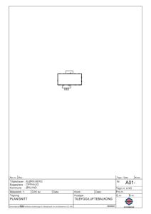 En snittegning (PLAN/SNITT) som viser et tverrsnitt gjennom en bygning, sannsynligvis en hustype eller en balkongkonstruksjon.