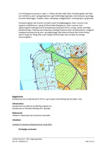 Et kart som viser eiendommen, nabovarsel og planleggingsområder i Vestby kommune.