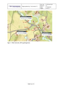 Kart som viser topografi, veier og ADT-høyder i et område.