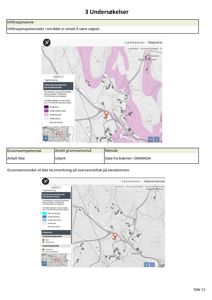 Bildet viser to kart fra 'Løsmasser - Nasjonal kartbase' som viser geologiske og grunnvannspotensialdata for et område.