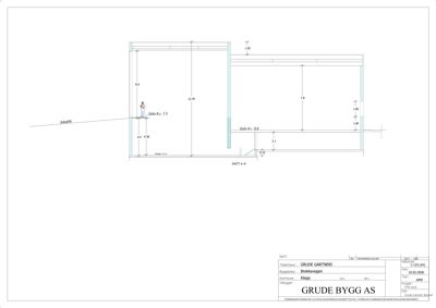 Snittegning (SNITT A-A) som viser tverrsnittet av bygningen med høydemål og gulvnivåer.