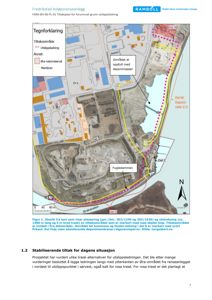 Situasjonsplan som viser plassering av utslippsledning i forhold til eksisterende deponiområder, fugledammen og Drøbakskanalen.