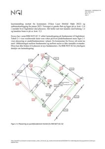 Tegning som viser plassering av punktfundamenter (A1-A3, B1-B3) med angitte dimensjoner og avstander.