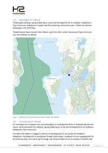 Kartutsnitt som viser lokalisering av et tiltak i Hardangerfjorden med kystlinje og øyer.