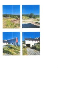 Fotografier av en bygning (gjerne en gård eller industribygning) sett fra ulike vinkler og etasjer.