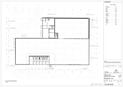 Etasjeplan (rammesøknad) som viser romfordeling og arealoppdeling for en bygning.