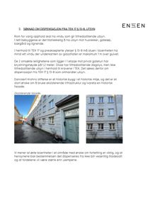 To foton av eksisterende fasade på et historisk bygg, inkludert en sidevegg og en frontvegg med vinduer og en dør.