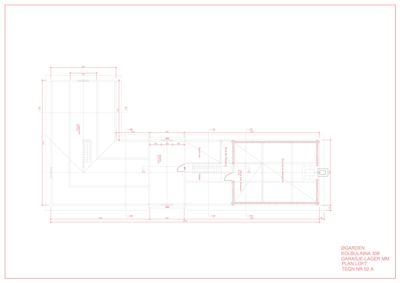 Plantegning av etasjen 'GARASJE-LAGER MM' (garasje/lager) i bygningen 'KOLBULINNA 306'. Tegningen viser romfordeling, dører, trapp og dimensjoner.