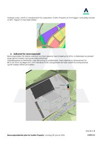 Situasjonsplan som viser tomtens beliggenhet i forhold til omgivelsene (BN1) og en detaljert plan for avfallsstasjonens plassering med innkjøringsvei og kjørefelt.