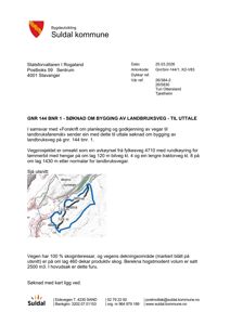Et kart som viser et utsnitt av en vegprosjekt i Suldal kommune, med markerte ruter og områder.