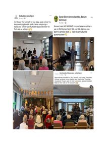 Fotografier fra en konsert med ARI MORAIS TRIO i ulike sykehjem.