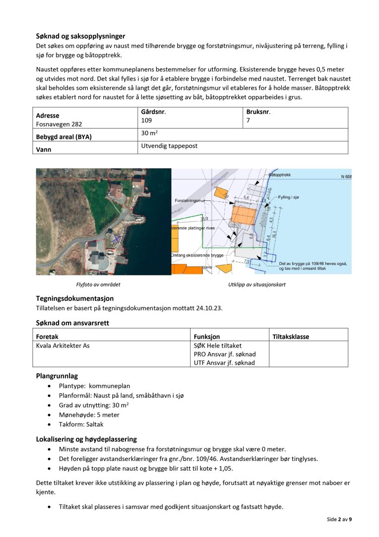 Et sammensatt bilde som viser et flyfoto av området til venstre og et utklipp av situasjonskartet til høyre.