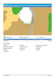Kart over landbruksareal med inndeling etter jordkvalitet (furudominert, lauvdominert, grandominert) og dyrkbar jord.