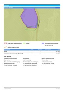 Et digitalt kart (Sikkerhetsturkart) som viser et område med overlappende friluftslivs- og markarealer.