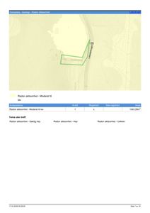 Kart over et område med radon-aktsomhetsdata (Moderat til lav) og en markert tomt (grønn polygon) ved Løkedalsvegen.